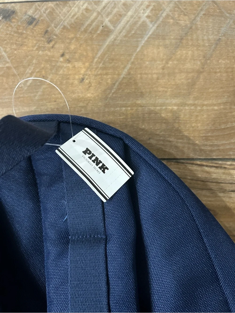 NEW Victoria's Secret PINK Ivy Classic Canvas School Laptop Backpack NAVY BLUE
